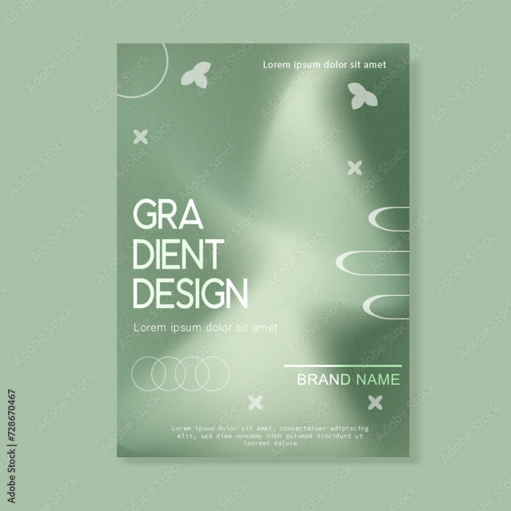 Fototapeta premium Colorful green color hologram brochure vector template