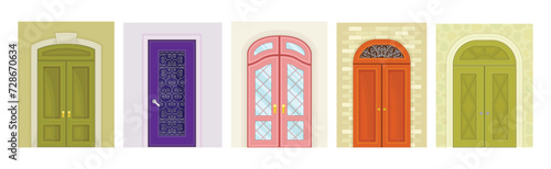 Different Door and Building Entry with Knob Vector Set