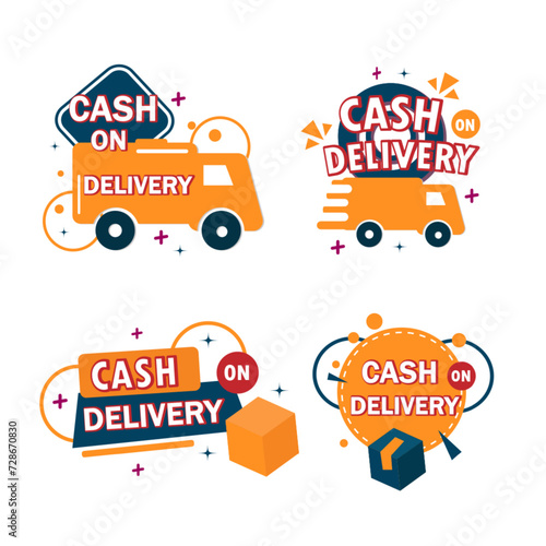 pack of creative  Cash on delivery badge collection labels