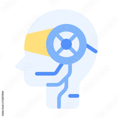 Cybord icon with flat color style