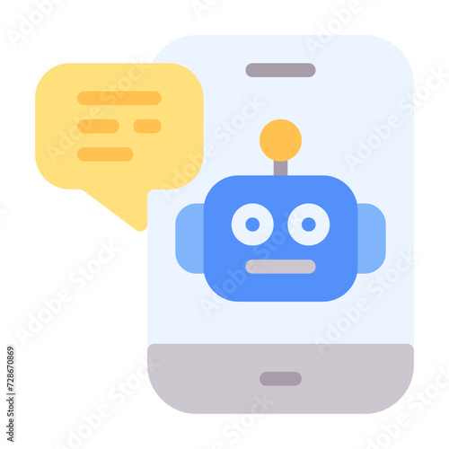 Bot icon with flat color style