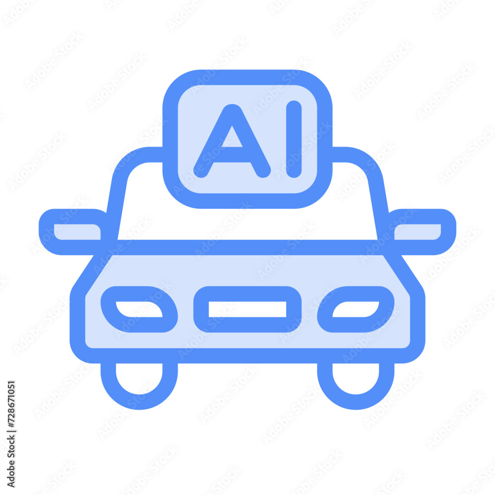 Auto pilot icon with lineal color style