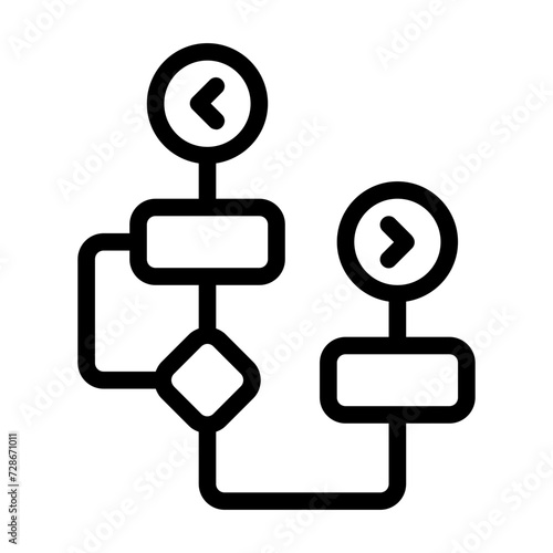 Flowchart icon with line style