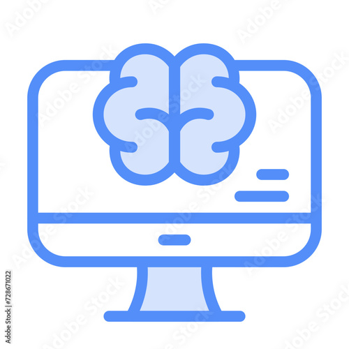 Artificial intelligence icon with lineal color style