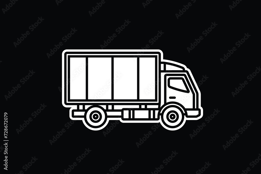Original vector illustration. A truck. A contour icon. Original vector illustration. A truck. A contour icon.