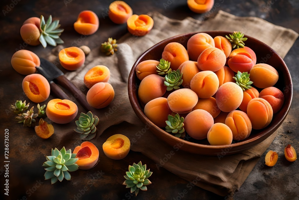 apricot fruit in a bowl