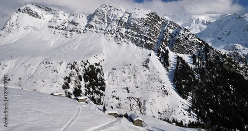 Les Eucherts La Roziere, Savoie, France. The ski area. photo