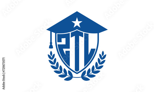 ZTL three letter iconic academic logo design vector template. monogram, abstract, school, college, university, graduation cap symbol logo, shield, model, institute, educational, coaching canter, tech photo