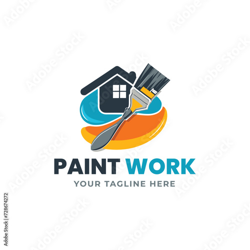 Flat design logo for construction company