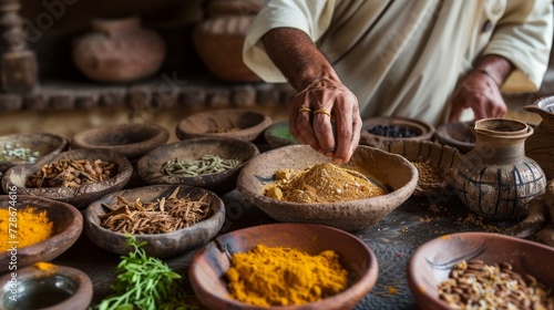 Hindu  preparing spices Generative AI