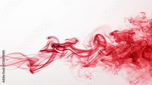 Red smoke on white background 