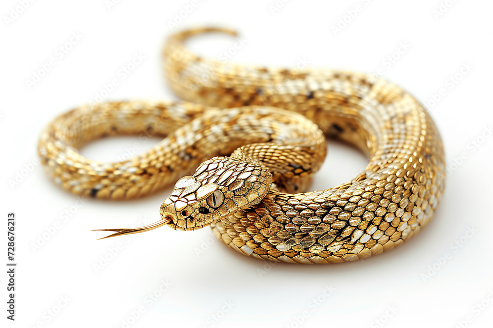 Gold king snake or common kingsnake, in front of white background Gold king snake or common kingsnake, in front of white background