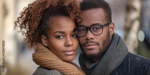 close-up portrait of a couple in love Generative AI