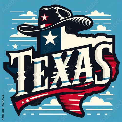 Patriotic Tribute: Lone Star State Pride with the Iconic Texas Flag and Classic Cowboy Hat photo
