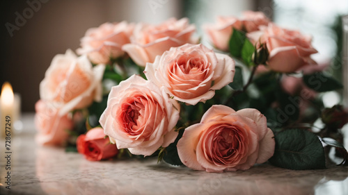 Elegance in Bloom  Close-up Shot of a Rose Flower Arrangement - Purposeful  