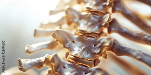 close-up model of the human spine Generative AI #728678690