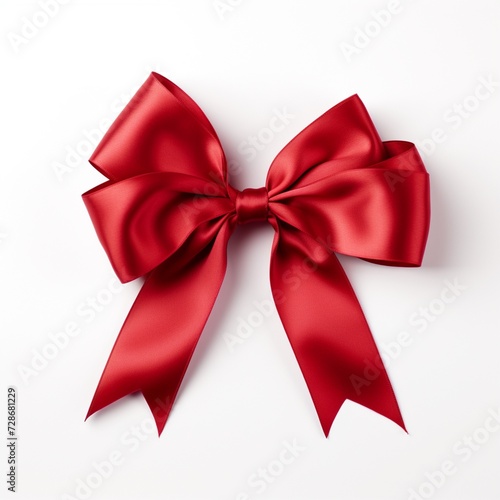 Red Ribbon on a white background (ai generated)