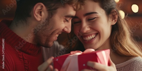 girl receives a gift from her boyfriend Generative AI