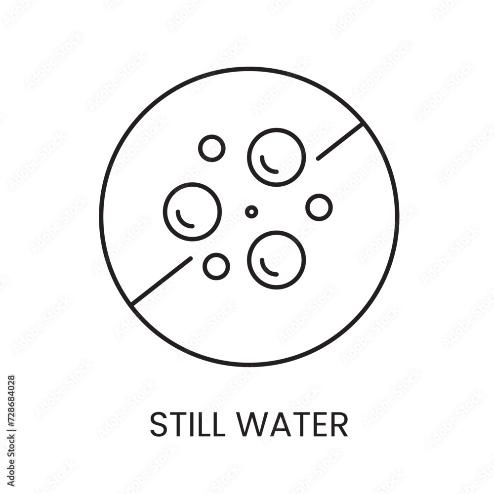 No gas water line vector icon with editable stroke for placement on packaging