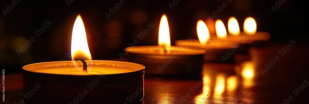 Colorful candles with burning wicks and bright wax Colorful candles with burning wicks and bright wax
