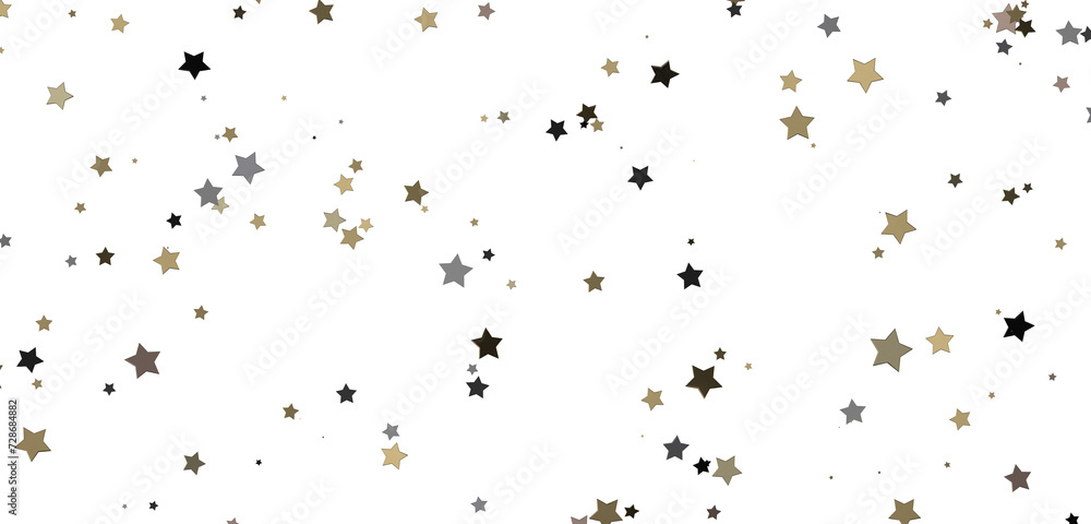 Obraz premium Celestial Splendor Unveiled: 3D Gold Stars Rain Illustration Enchants