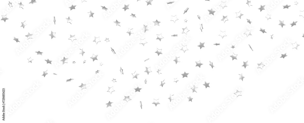 Silver stars border 3d