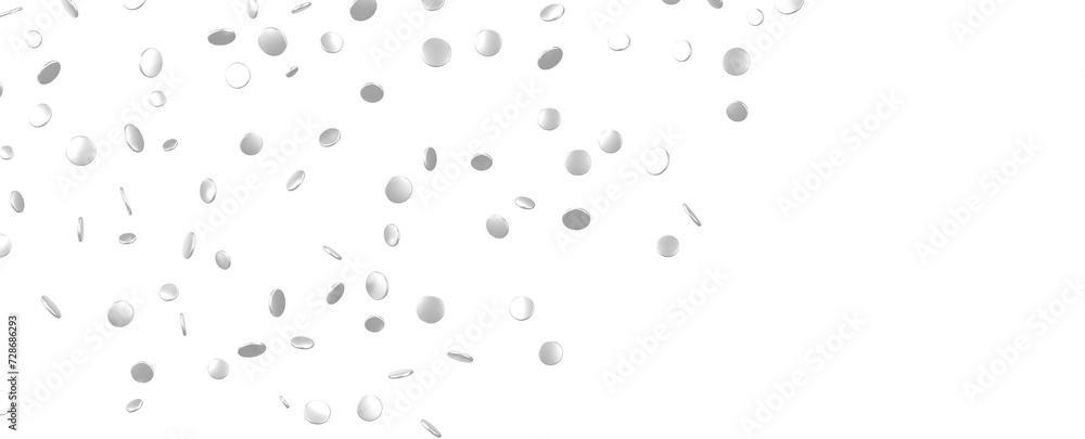 Radiant Revelry: Enthralling 3D Illustration of Shining silver Confetti Radiant Revelry: Enthralling 3D Illustration of Shining silver Confetti