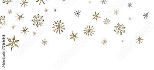 Snowflake Dance: Radiant 3D Illustration Showcasing Falling Christmas Snowflakes in Harmony