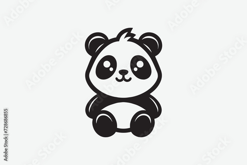 Cute baby panda mascot logo vector