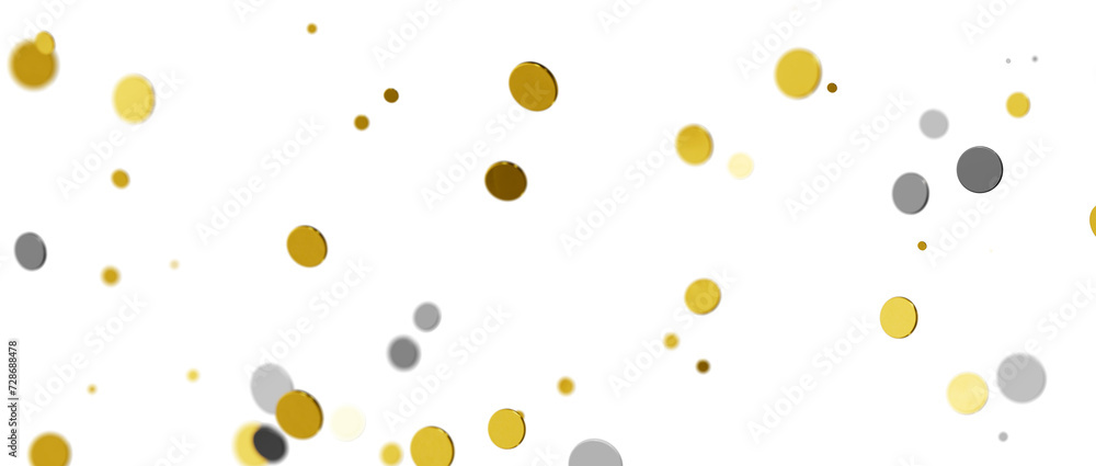 Shower of Elegance: Breathtaking 3D Illustration of Luxurious gold Confetti
