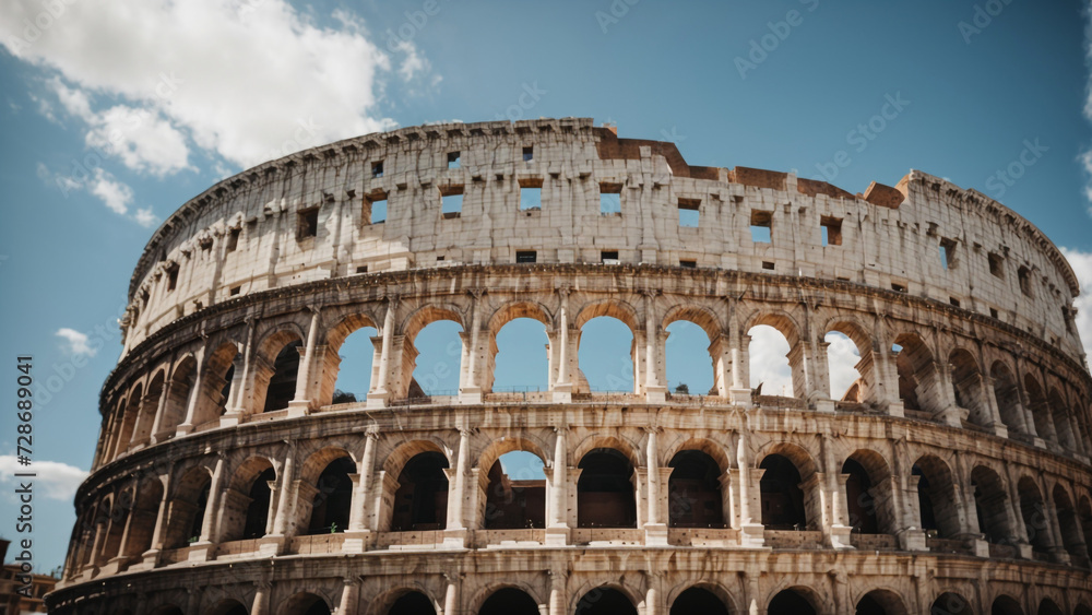 Architectural Grandeur: Colosseum in Rome, Italy - Fascinating Façade Details

