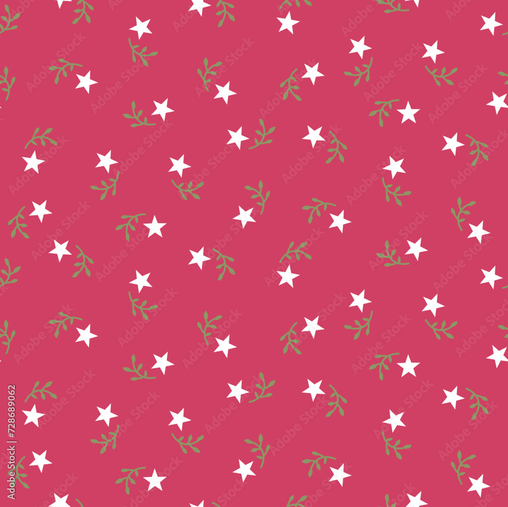 allover vector small star pattern on pink background