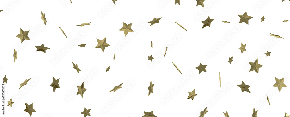 Fototapeta premium Dazzling 3D Illustration: Witness a Downpour of Golden Stars