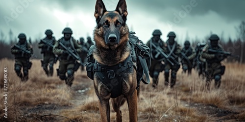 Mp unit with K9 german shepherd dog photo