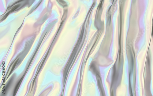 Abstract Holographic Waves - Vibrant Pastel Background