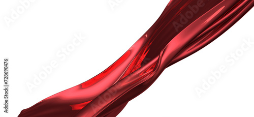 Flowing red cloth background  3d rendering.