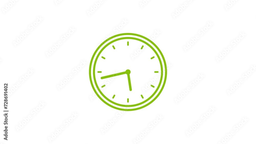 Digital analog wall clock with white background. Abstract clock icon animation. Digital analog wall clock with white background. Abstract clock icon animation.