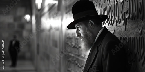 Older  Jewish man rabbi with traditional cultural beliefs