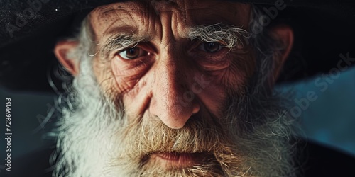 Older Jewish man rabbi with traditional cultural beliefs