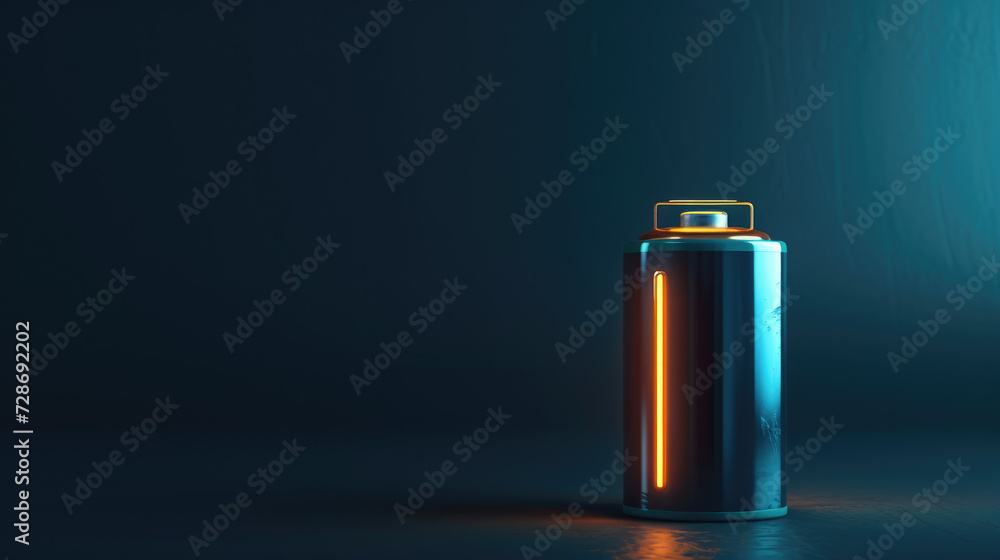 Energy, battery, poster with copy space.
