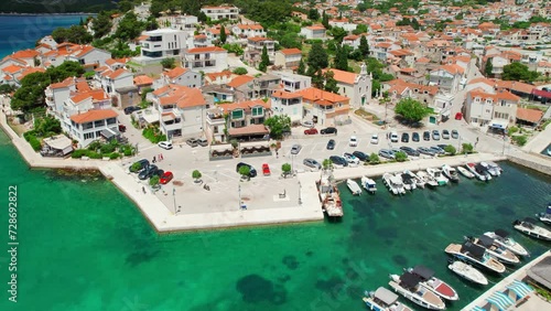 Aerial view of the old town of Tribunj in Adriatic sea, Croatia photo