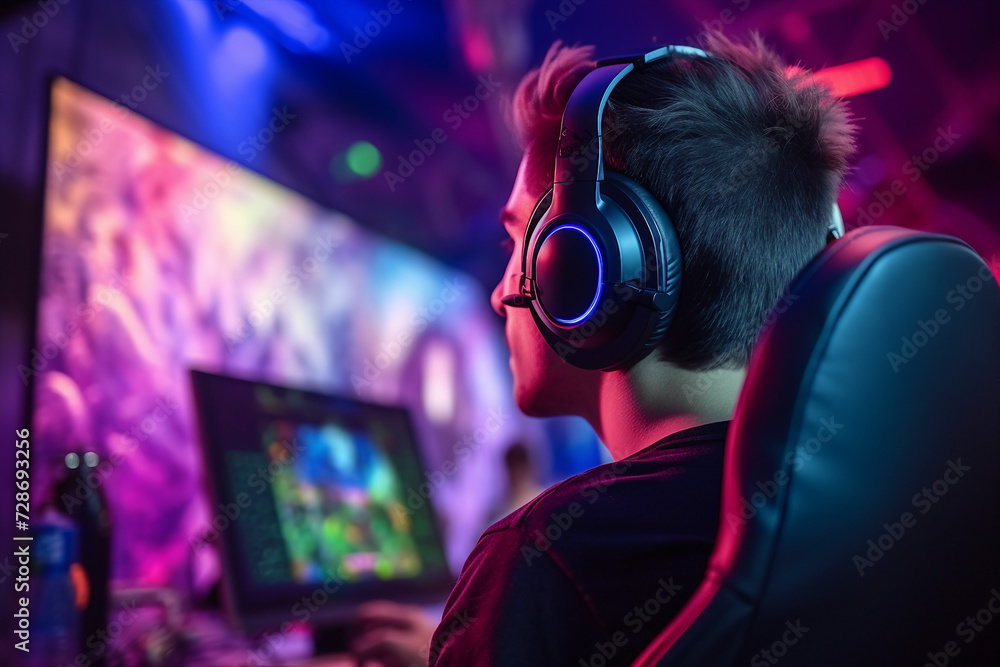 Generative AI picture playing video games concept gaming addiction Generative AI picture playing video games concept gaming addiction