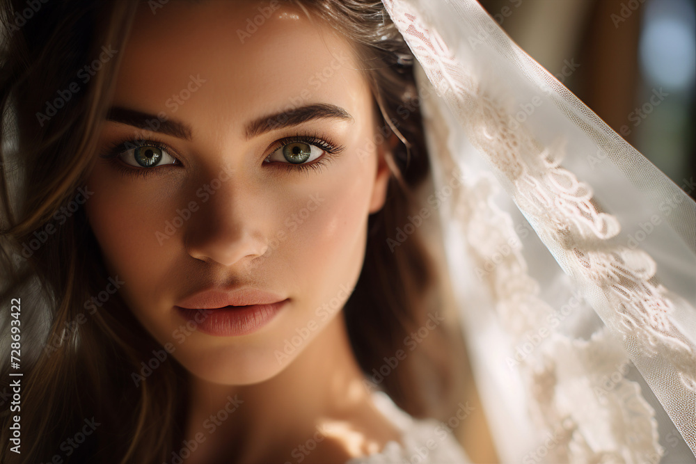Generative ai collage portrait of happy stunning gorgeous bride lady in white perfect wedding dress Generative ai collage portrait of happy stunning gorgeous bride lady in white perfect wedding dress