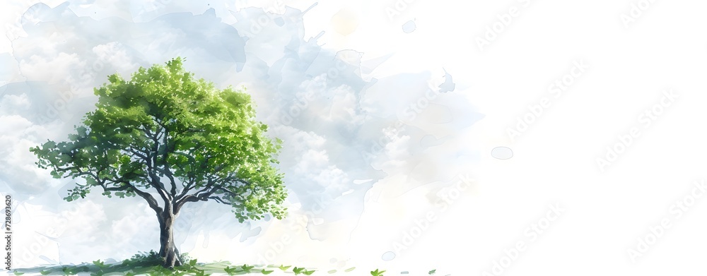 Single Large green leafy tree isolated on blank background, nature environment concept. illustration, fantasy. copy space. mockup. Single Large green leafy tree isolated on blank background, nature environment concept. illustration, fantasy. copy space. mockup.