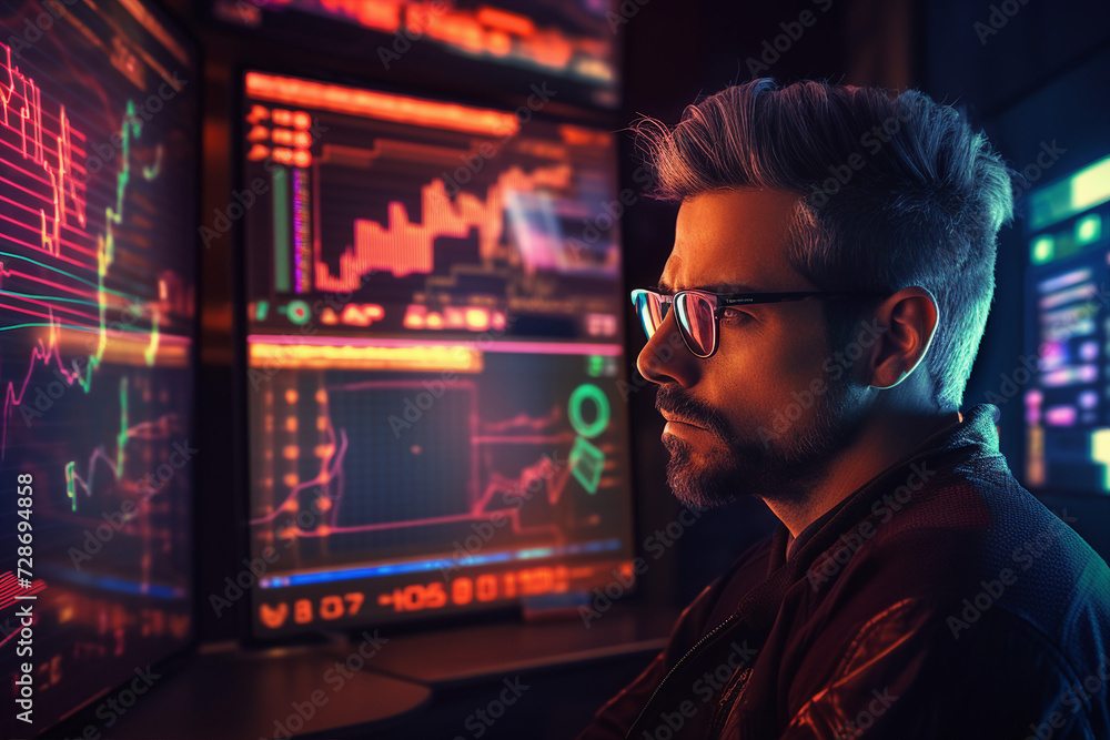 Experienced hacker in action breaking software protection server code Generative Ai image pic Experienced hacker in action breaking software protection server code Generative Ai image pic