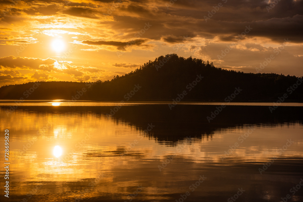 Sunset by a Swedish lake