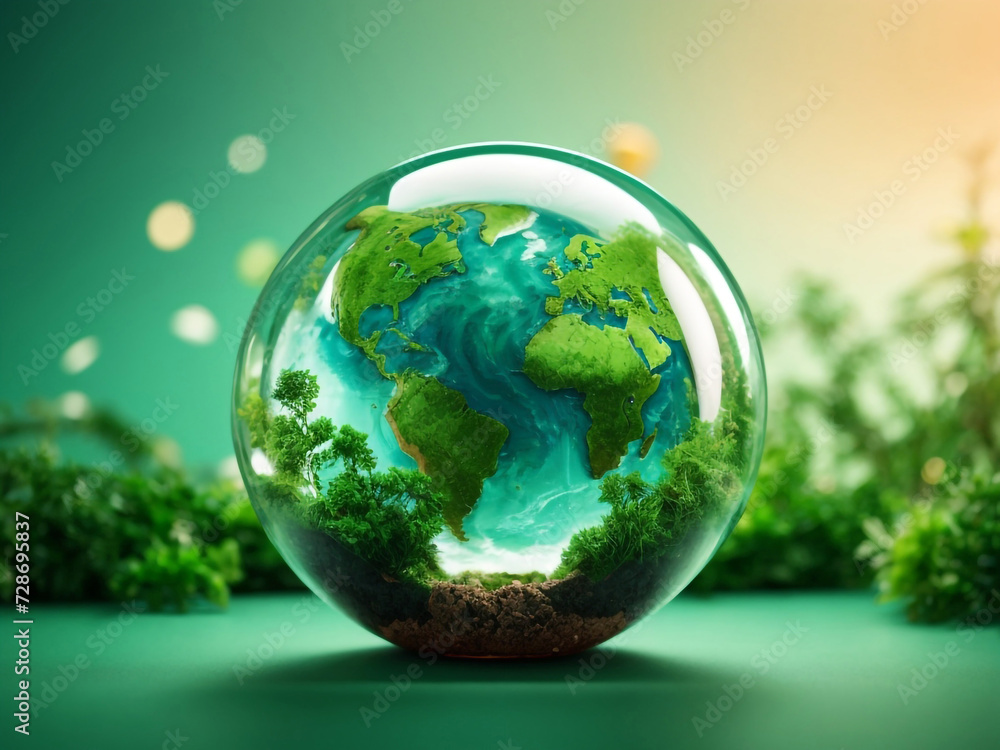 Global Harmony: Glass Globe with Circular Economy for World Environment Day Global Harmony: Glass Globe with Circular Economy for World Environment Day