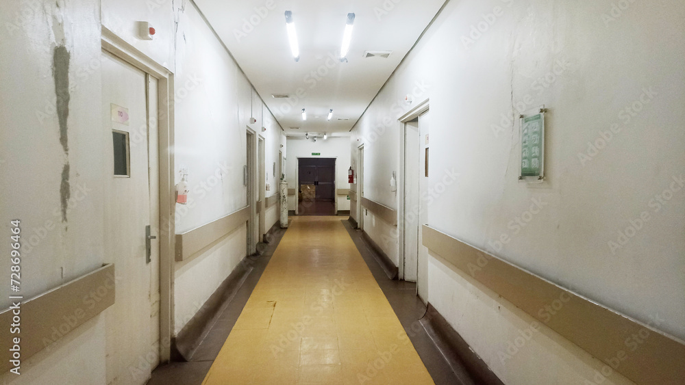Hospital hallway atmosphere at night Hospital hallway atmosphere at night