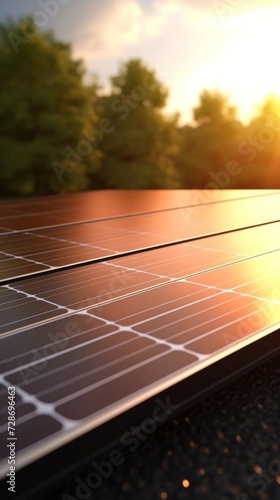 Solar panel installation, Ecology energy concept