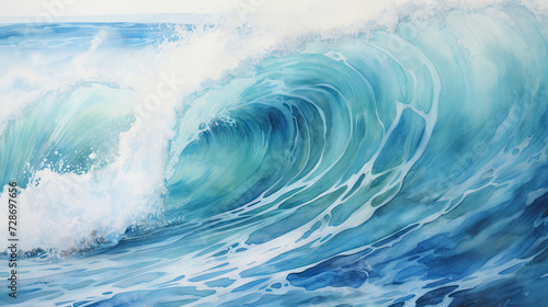 Ocean Wave  Generative AI Illustration
